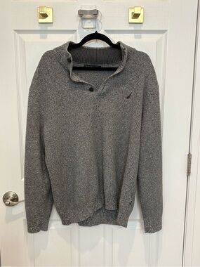 Nautica Men's Gray Shawl-Collar Knit Sweater #1459